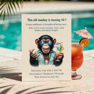 Convites Este Velho Macaco é 50 Divertido Aniversário de 50