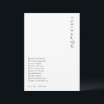 Convites Estelle Modern Minimalist Wedding Table Number<br><div class="desc">O número da tabela Estelle apresenta um design moderno minimalista com um tipo de letra escrita manuscrito num fundo branco para uma aparência simples e limpa. O cabeçalho do script é uma imagem que não pode ser editada. Todo o outro texto é totalmente editável. Para personalização mais avançada deste design,...</div>