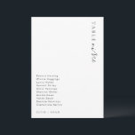 Convites Estelle Modern Minimalist Wedding Table Number<br><div class="desc">O número da tabela Estelle apresenta um design moderno minimalista com um tipo de letra escrita manuscrito num fundo branco para uma aparência simples e limpa. O cabeçalho do script é uma imagem que não pode ser editada. Todo o outro texto é totalmente editável. Para personalização mais avançada deste design,...</div>