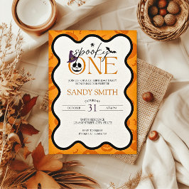 Convites Estética de primeiro aniversario de Dia das Bruxas