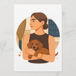 Convites Estética Moderna de Mãe de Cachorro com Cachorrinh