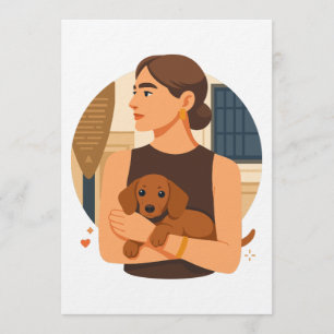 Convites Estética Moderna de Mãe de Cachorro com Cachorrinh