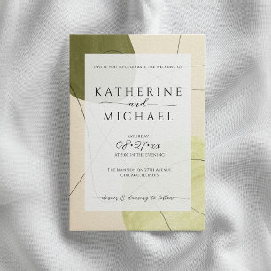 Convites estética verde-oliva   Casamento