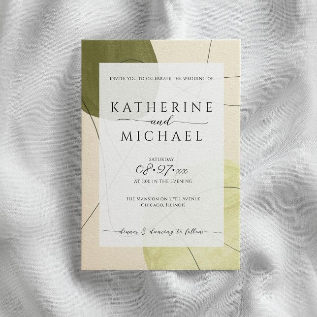 Convites estética verde-oliva | Casamento (Criador carregado)