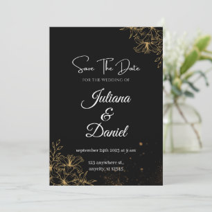 Convites estéticos de Casamento Preto e Laranja