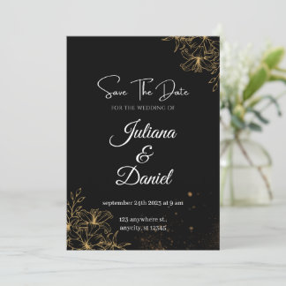 Convites estéticos de Casamento Preto e Laranja