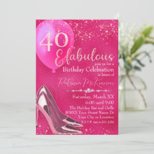 Convites Estilettos de alto salto rosa quente aniversário d