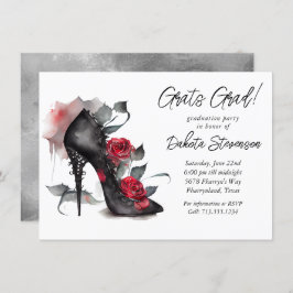 Convites Estilettos De Moda Gótica Com Graduação De Rosas v