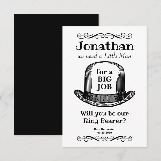 Convites Estilo Antigo Você Será Meu Pajem (Frente/Verso)