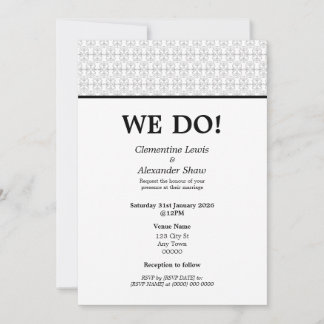 Convites Estilo Art Déco Elegante Preto e Branco