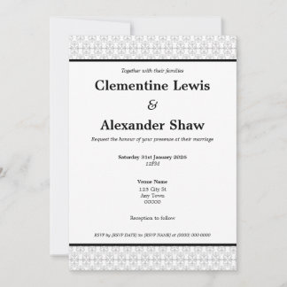 Convites Estilo Art Déco Elegante Preto e Branco