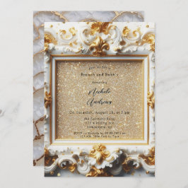 Convites Estilo Barroco Dourado Brunand Bubble
