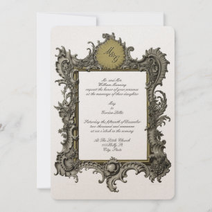 Convites Estilo Barroco Rococo Quadro Casamento Vitoriano