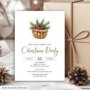 Convites Estilo Boho Cores Neutras Festa de Natal em Aquare