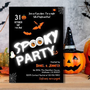 Convites Estilo Brilhante Escuro Morcegos fantasmas Hallowe