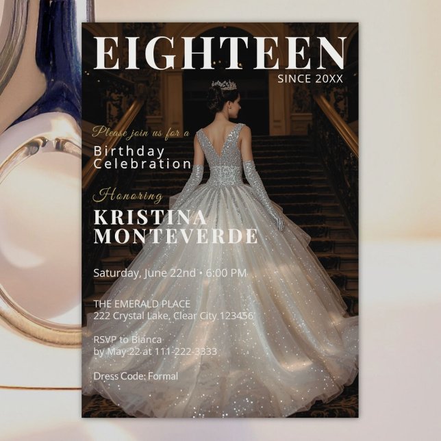 Convites Estilo clássico da revista 18º aniversário (Criador carregado)
