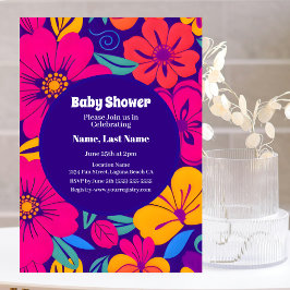 Convites Estilo Colorido Blooms-Dopamina - Flores Retro