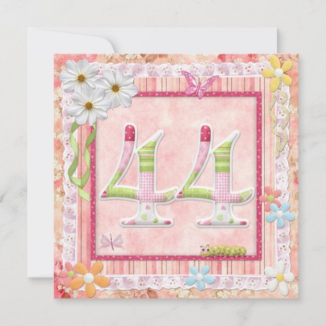 Convites estilo de abate da festa de aniversário 44 (Frente)