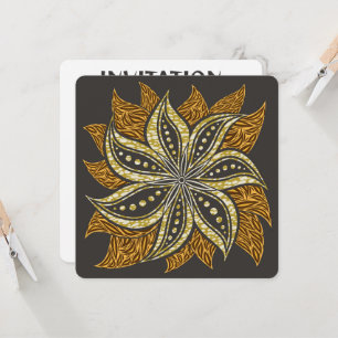 Convites Estilo de Batik Floral Abstrato africano