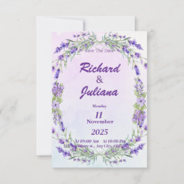 Convites estilo de casamento da lavanda francesa