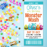 Convites Estilo de Festa de aniversário do Monster Mash Kid<br><div class="desc">Este convite de festas divertido é perfeito para a festa de aniversário do Monstro do seu filho.</div>