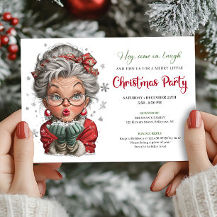 Convites Estilo de humor de Natal cômico feminino clássico