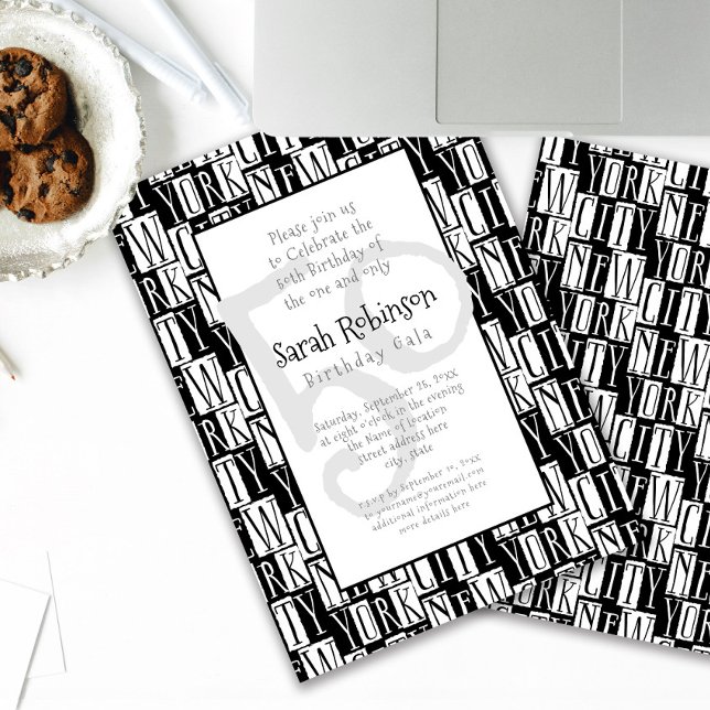 Convites Estilo de Manhattan Festa de aniversário 50 (Criador carregado)