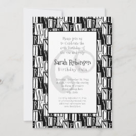 Convites Estilo de Manhattan Festa de aniversário 60