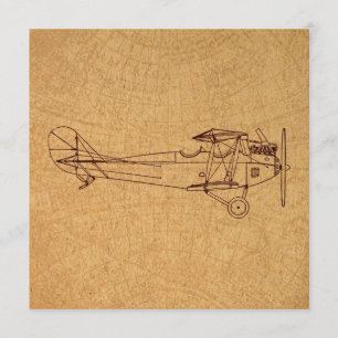 Convites Estilo de Mapa da Aviação Clássica Retroativa d