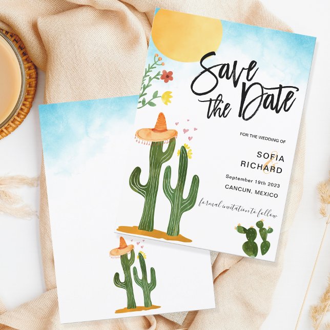 Convites Estilo de México de Destino Moderno Único e Cuto (Criador carregado)