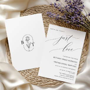 Convites Estilo de Monograma Floral de Casamento Minimalist