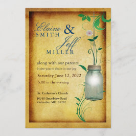 Convites Estilo de País Mason Jar com talento