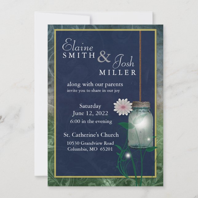 Convites Estilo de País Mason Jar com talento (Frente)