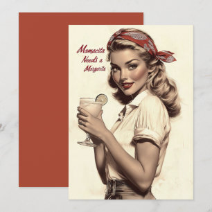 Convites Estilo de Pin-Up da Vintage: Mamacita precisa de u