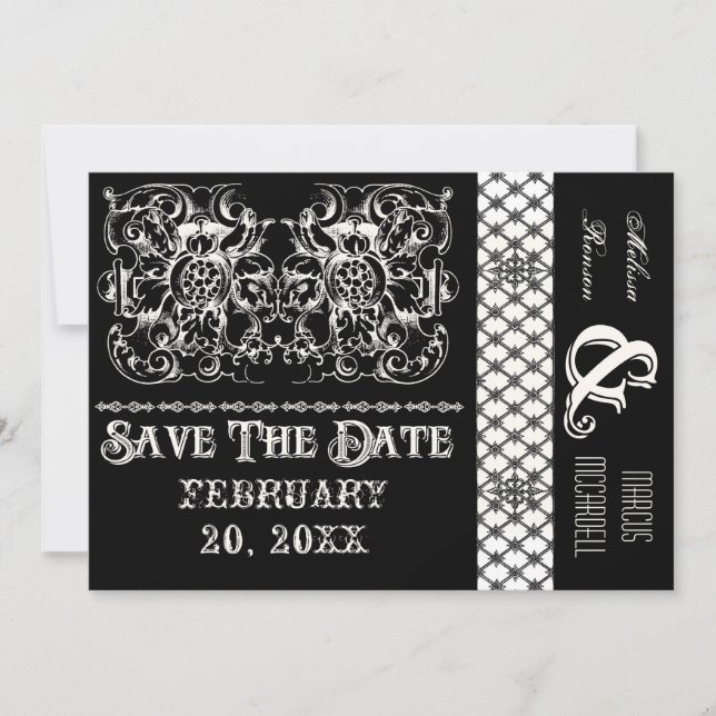 Convites Estilo de Poster de Circo - Placa Branca e Preta M (Frente)