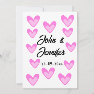 Convites estilo de texto simples e branco, coração de pinto