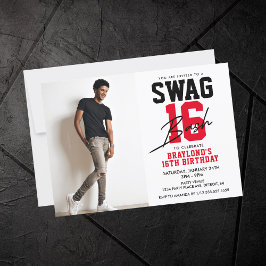 Convites Estilo de Varsidade Swag 16 Aniversário
