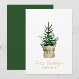 Convites Estilo de ventre da Árvore de Natal com Aquarela