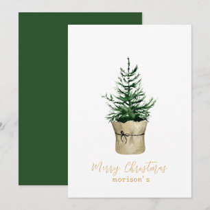 Convites Estilo de ventre da Árvore de Natal com Aquarela