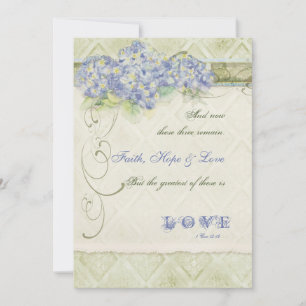 Convites Estilo de Vintage Azul Hidrangea Estranho Floral D