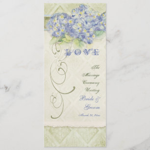 Convites Estilo de Vintagem Azul Hidrangea Inverso Floral D