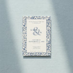 Convites Estilo do software Blue creme Casamento Floral<br><div class="desc">Celebre seu dia especial com este elegante design de casamento floral, com um clássico esquema de cor azul floral e creme. A intrincada fronteira floral adiciona um toque de sofisticação do eterno, perfeita para casais que procuram evocar uma estética tradicional e graciosa para o seu grande dia. Ideal para casamentos...</div>