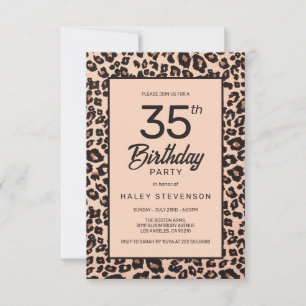 Convites Estilo Impresso de Leopardo Animal Tendência de 35