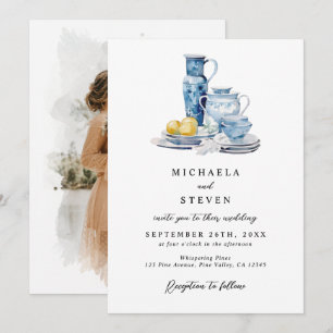 Convites Estilo La Dolce Vita Foto Casamento Aquarela