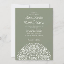 Convites Estilo Mandala de Casamento Clássico Ornamentado A
