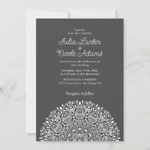 Convites Estilo Mandala de Casamento Clássico Ornamentado A