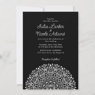 Convites Estilo Mandala de Casamento Clássico Ornamentado A