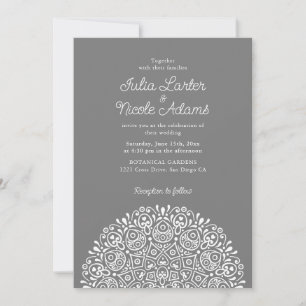 Convites Estilo Mandala de Casamento Clássico Ornamentado A