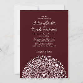 Convites Estilo Mandala de Casamento Clássico Ornamentado A