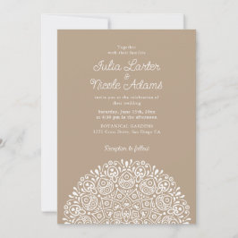 Convites Estilo Mandala de Casamento Clássico Ornamentado A